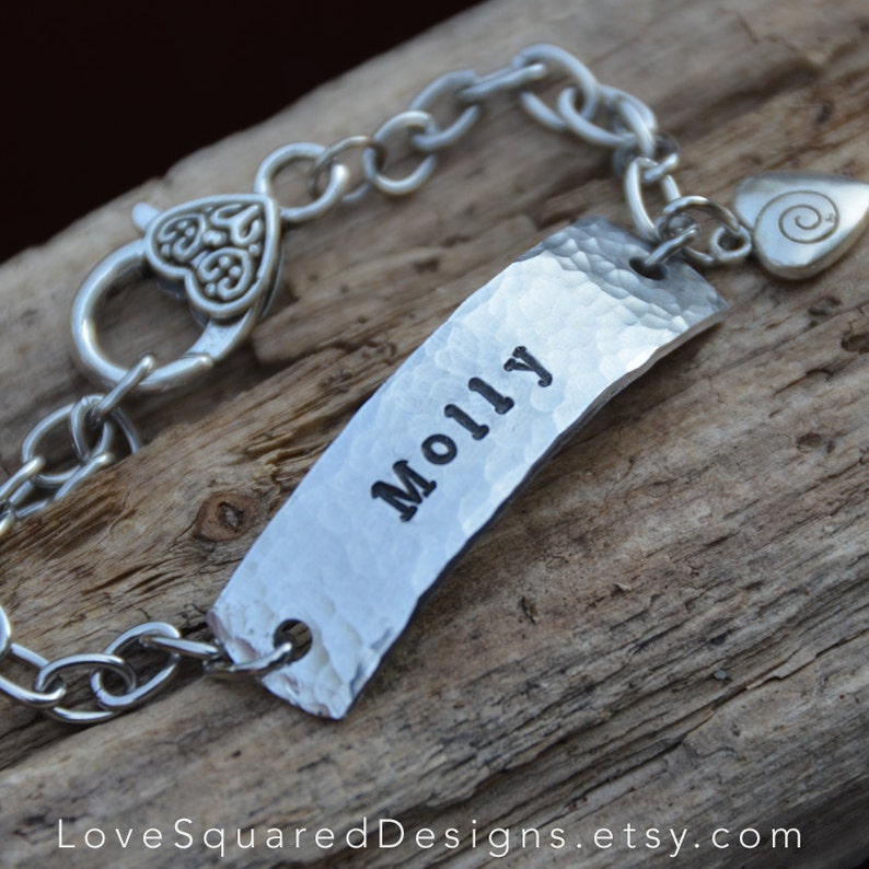 Personalized Name ID bracelet custom metal name bracelet teen girl gift Love Squared Designs image 5