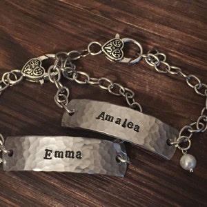 Personalized Name ID bracelet custom metal name bracelet teen girl gift Love Squared Designs image 4