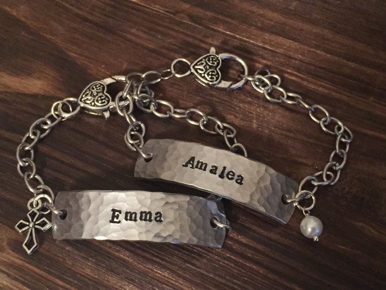 Personalized Name ID bracelet custom metal name bracelet teen girl gift Love Squared Designs image 4