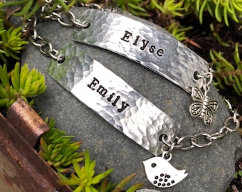 Personalized ID bracelet  |  custom metal name bracelet |  teen girl gift  |  Love Squared Designs