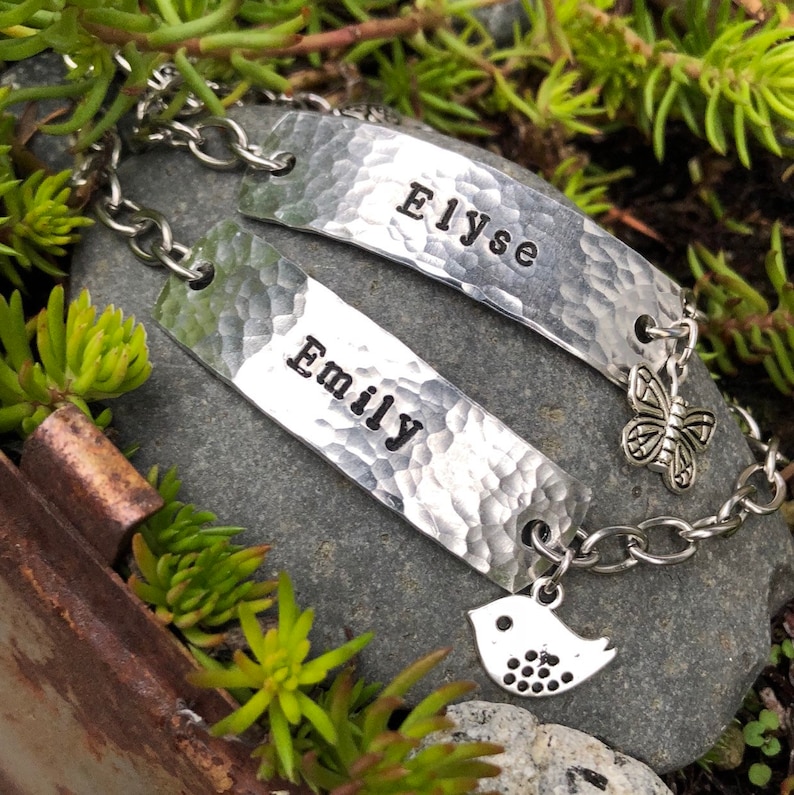 Personalized Name ID bracelet custom metal name bracelet teen girl gift Love Squared Designs image 2