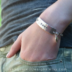 Personalized Name ID bracelet custom metal name bracelet teen girl gift Love Squared Designs image 1
