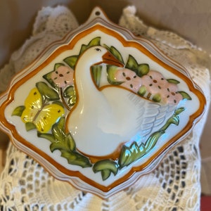 Vintage Franklin Mint Le Cordon Bleu Porcelain Mold 1986 - Duck & Butterflies Decor