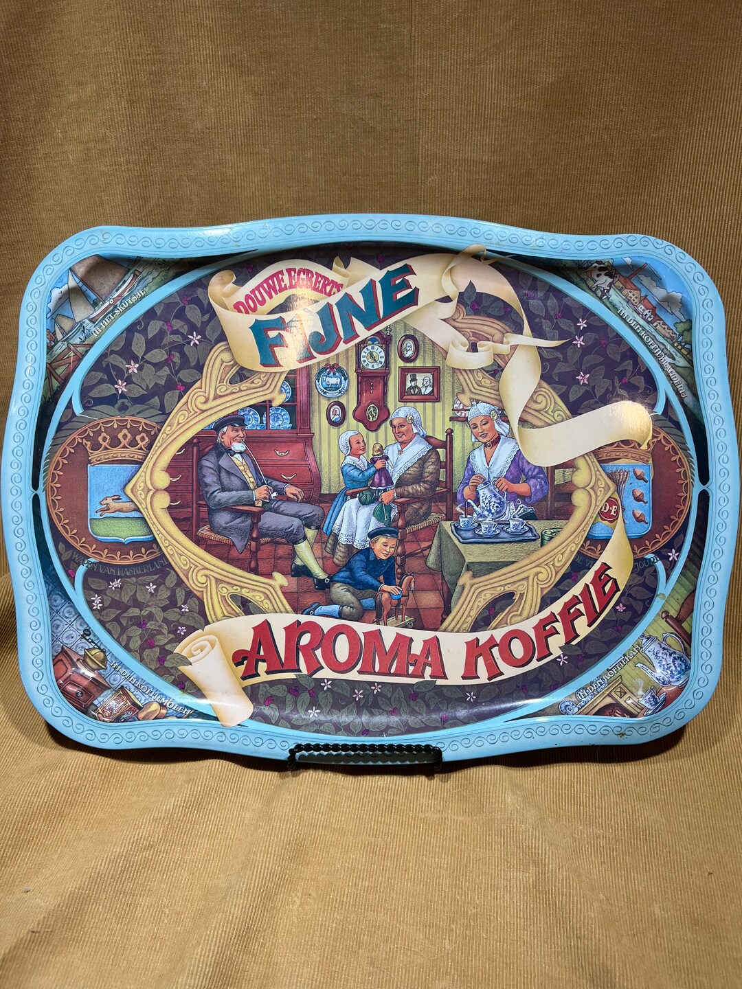 Vintage Dutch Douwe Egberts Painted Metal Tray/mid Century Etsy