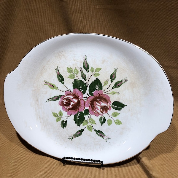 Vintage Warwick China Floral Platter Lorraine G-1 22k Gold – Decorative Tray, Jewelry Tray, Serving Plate