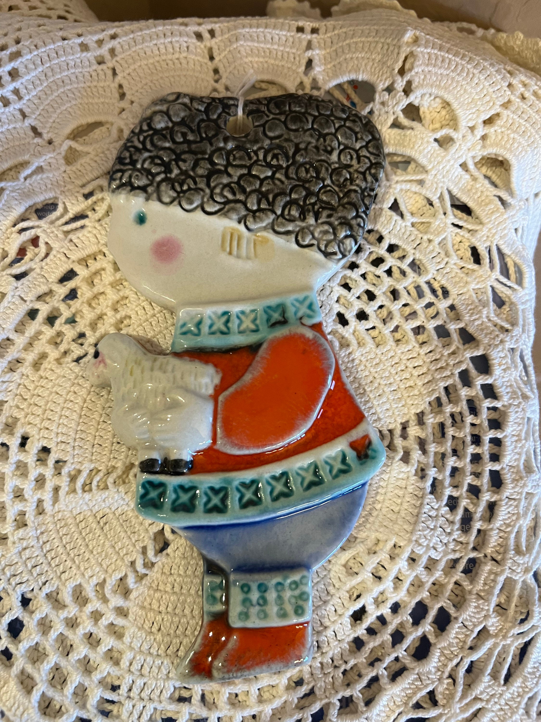 Vintage Gensini Ceramiche Italy Art Pottery Plaque Wall Boy - Etsy