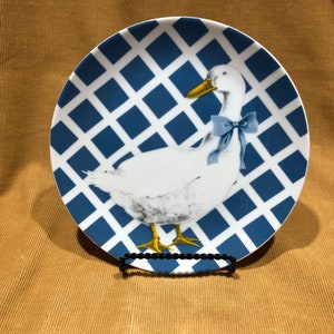 Department 56 Trellage Goose Salad Plate Blue & White 7.75" Porcelain