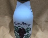 Vintage Santa Ana California Crock Shop Wine Money Coin Bank Milk Bottle Folk Art Heart Wine 9