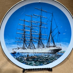 Sailing Ship Royal Kendal &#39;Herzogin Cecilie  &#39; Collector Plate Maritime by Pabate Vintage