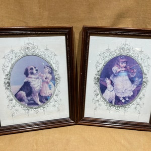 Vintage Framed Art Litho Set Charles Burton Barber