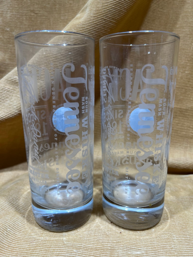 Jack Daniels Whiskey Highball Portrait Glass Etched Clear Etsy