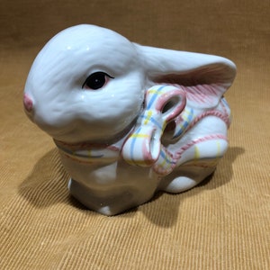White Rabbit Easter Bunny Decor Porcelain Vintage
