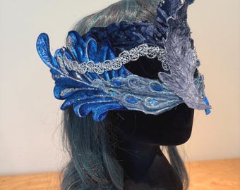 OOAK Fantasy Masquerade Aqua Fae Mask