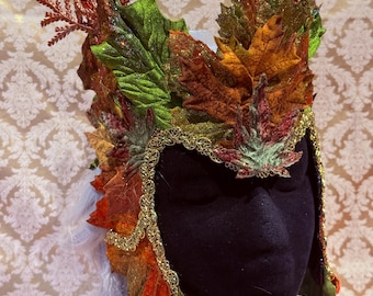 OOAK Fall  Fae Masquerade Mardis Gras Crown Headdress