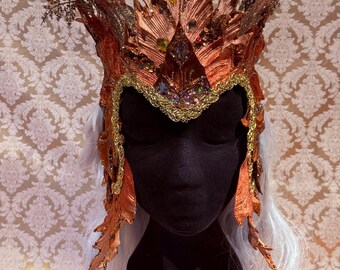 OOAK  Forest Fae Masquerade  Cosplay Crown Headdress