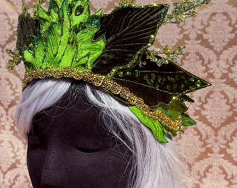 OOAK Elven Forest Green Fantasy Cosplay Crown