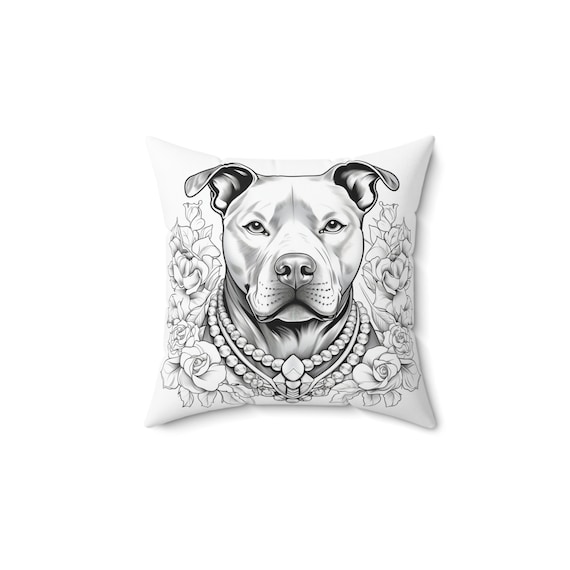 Cocoa Bear Pit Bull Square Pillow