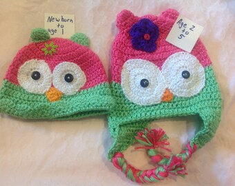 Crochet owl hat size newborn to age 5