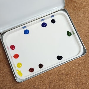 Watercolor Palettes for Tabletop or Travel with removable baker&#39;s mixing tray palette.