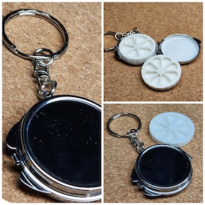 Watercolor travel palette stainless. Keychain or Necklace Pocket size 1.5 inches with 2 palette inserts image 7