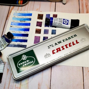 Vintage Watercolor Palette pencil tin & removable palette inserts
