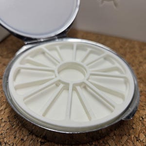 Watercolor Travel Palette 3.5 x .5 inches round. 2 palette insert layers.  Large