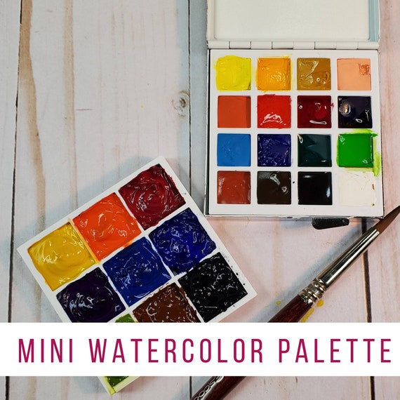 Watercolor Palette 2.5 Inches Square. Hold up to 25 Colors. Thin