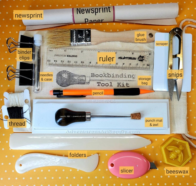 Deluxe Bookbinding Tool Kit: Irish Linen Thread, Awl, & Storage Bag - Etsy
