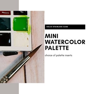 Aquarelpalet Thin Travel weegt slechts 2,9 oz. Dun zakformaat! 2,5 vierkante inch met 2 paletinzetstukken