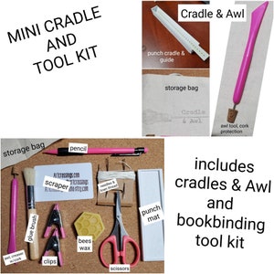 Travel Bookbinding Tool Kit Mini Cradle and Awl