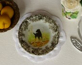1 12 Scale Hunting Dogs Black Lab Dollhouse Plate