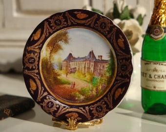 Handmade Sèvres Napoleon & Josephine Plate, 1:12 Dollhouse Miniature