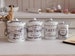 Dollhouse Miniature Vintage French Kitchen Metal Canisters in 1:12 scale 