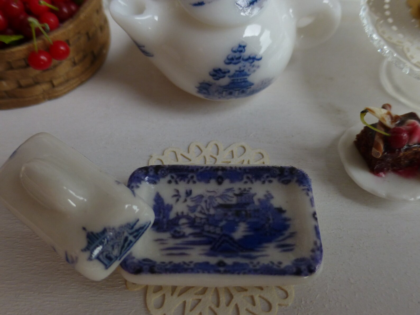 Blue Willow Coffee Mug and Plate for Dollhouse Etsy