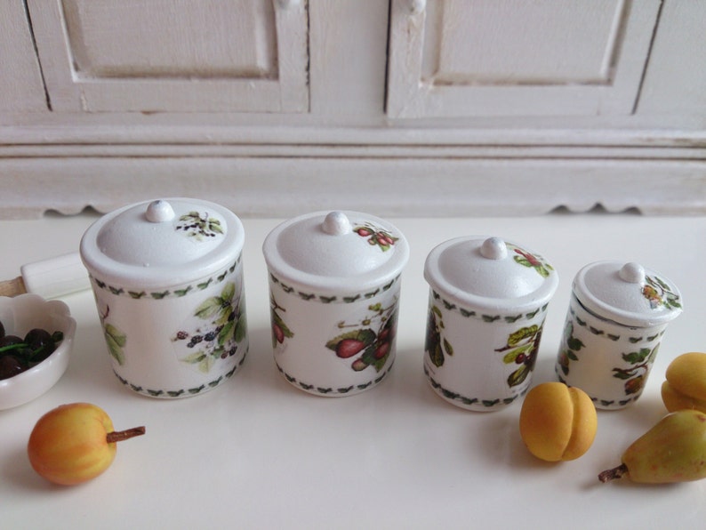 1:12 Scale Botanic Eden Fruits Dollhouse Miniature Canisters image 5