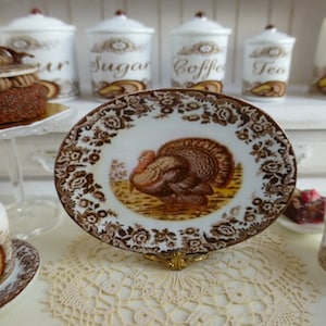 Dollhouse Miniature Brown Turkey Thanksgiving Tray 1:12 scale