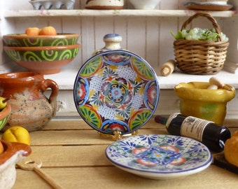 Talavera Mexican Dollhouse Miniature Plate 1:12 Scale