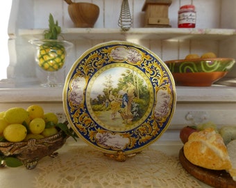 Tuscany Italian Majolica  Ceramic Dollhouse Plate 1:12 Scale