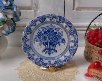 Blue Delft Dollhouse Plate.Blauer Delfter Puppenstubenteller
