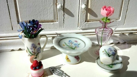 Vasetto In Miniatura Con Brocca E Fiori Per Casa Delle Bambole – Scala 1:12