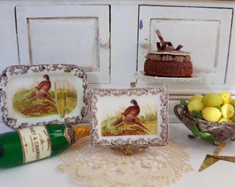 Woodland Pheasant Dollhouse Miniature Tray