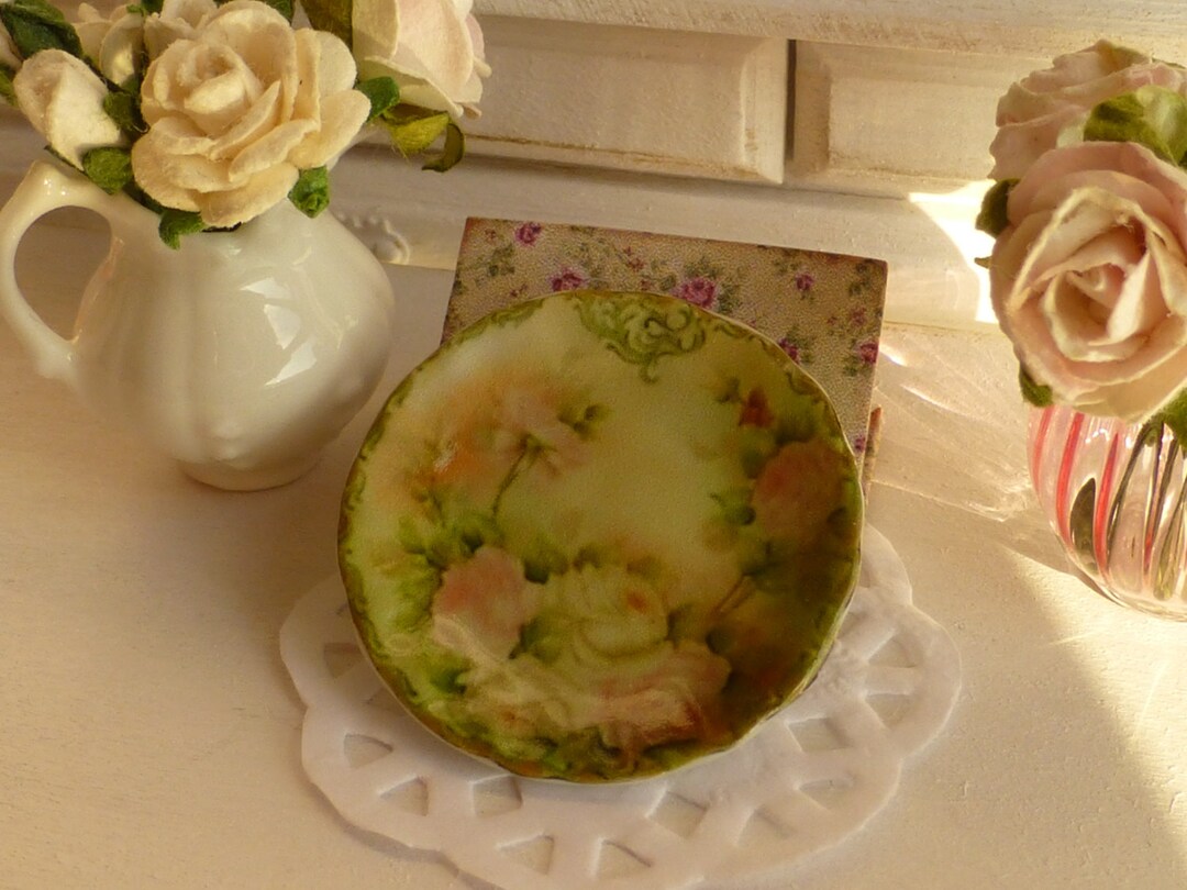 リモージュ ソフトピンクのバラのドールハウス用プレート - Etsy 日本