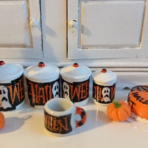 Halloween  Dollhouse Miniature Coffee Mug, dollhouse kitchen, dollhouse china, dollhouse miniatures 1:12 scale