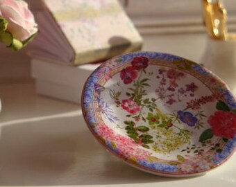Piatto Mille Fleurs per casa delle bambole in scala 1:12