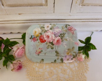 Shabby Floral Dollhouse Miniature Tray 1:12 Scale