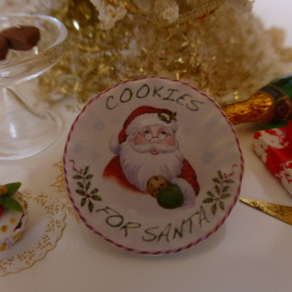 Cookies for Santa Dollhouse Miniature Plate.