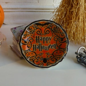 Dollhouse Miniature Happy Halloween Plate 1:12 scale