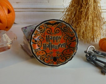 Dollhouse Miniature Happy Halloween Plate 1:12 scale