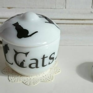 Cat's Treats Porcelain Dollhouse Miniature Bowl