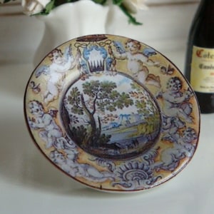 Vintage Cherubs Dollhouse Plate in 1:12 Scale